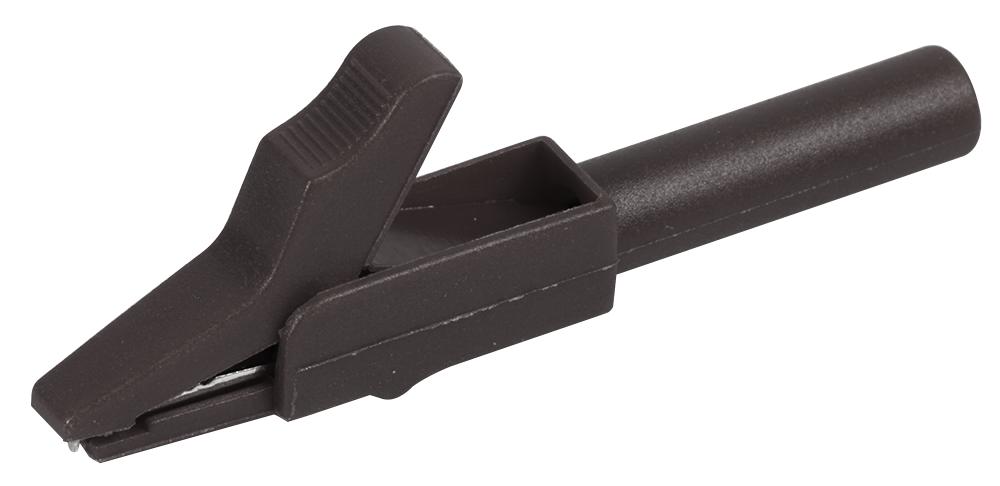 Crocodile Clip, 4 mm Socket, 12 mm, 15 A, Black