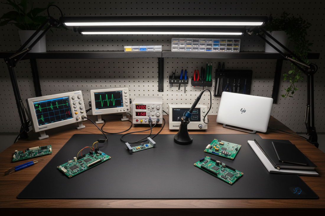 Electronics Workbench, Including Soldering Station, Power supply and other tools