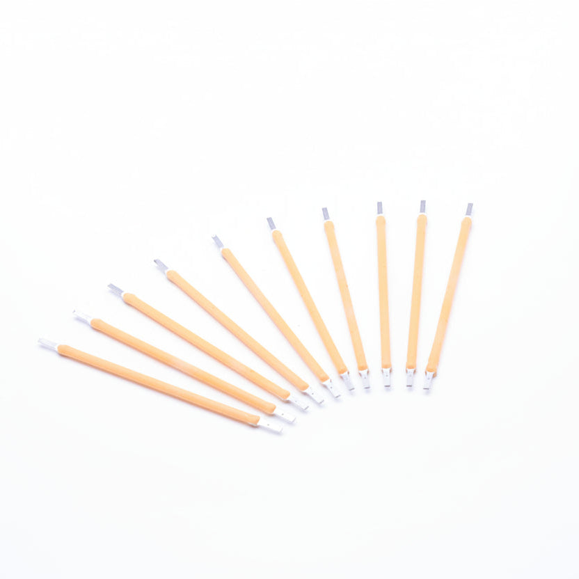 Set of White LEDs arranged in a fan-like pattern on a white background