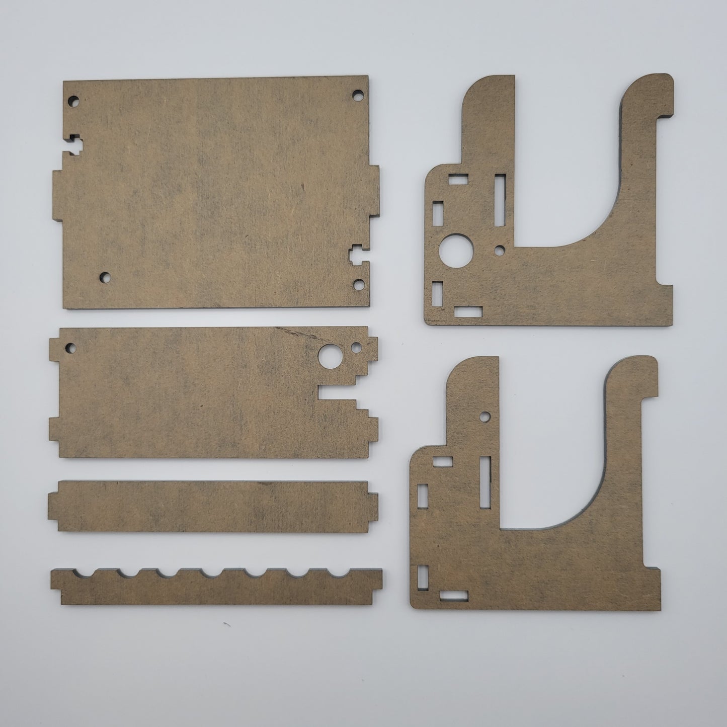 Set of acrylic cutouts on a white background
