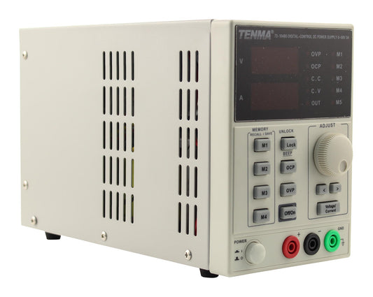 Adjustable Bench Power Supply, 1 Output, 0-30 V, 0-3 A