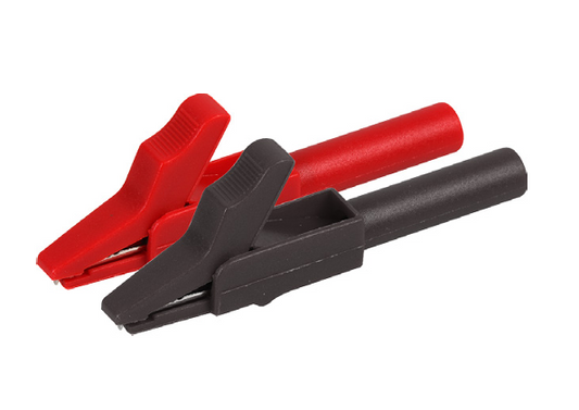 Crocodile Clip, 4 mm Socket, 12 mm, 15 A, Black