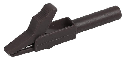 Crocodile Clip, 4 mm Socket, 12 mm, 15 A, Black