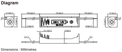 1 x AAA Battery Holder, Wired