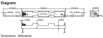 2 x AAA Long Battery Holder, Wired