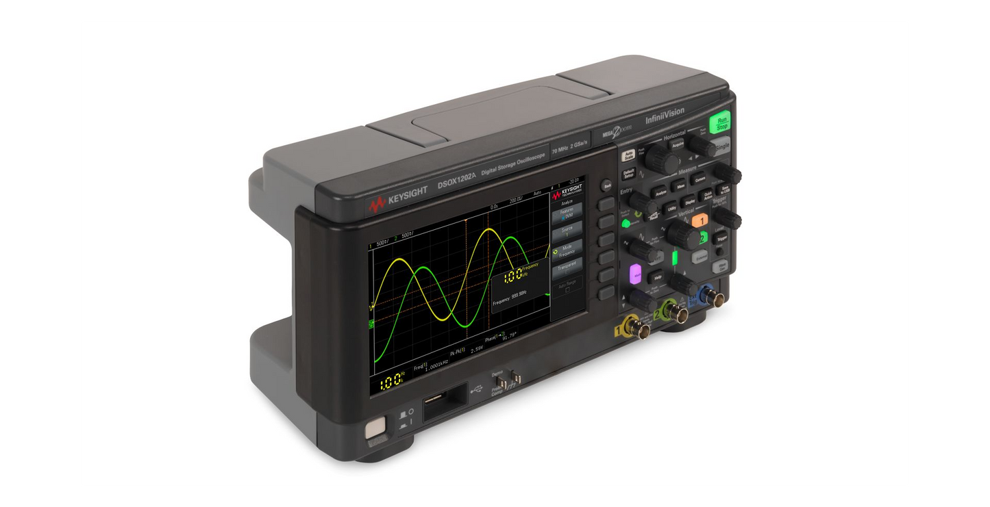 Digital Oscilloscope, InfiniiVision 1202X Series, 2 Analogue, 1 Ext Trigger, 70 MHz, 2 GSPS
