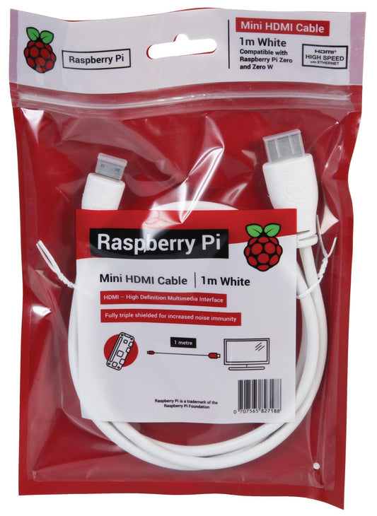 PI zero mini HDMI Cable white
