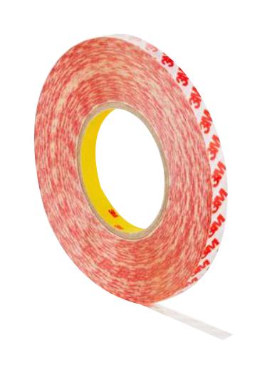 Double Sided Tape, PET, Acrylic Adhesive, Clear, 50 m x 19 mm