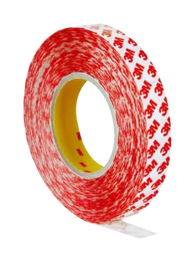 Double Sided Tape, PET, Acrylic Adhesive, Clear, 50 m x 25 mm