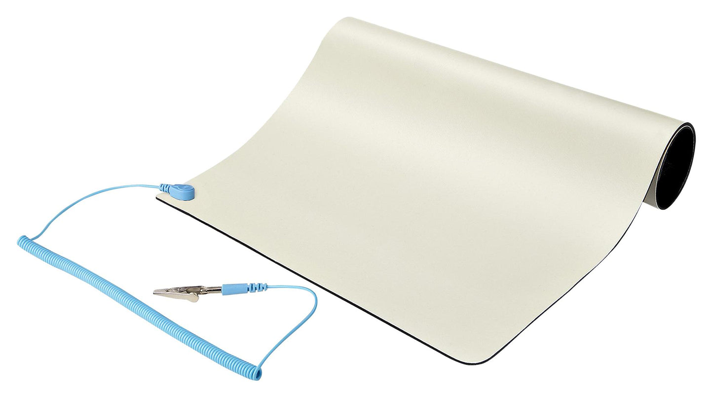 Anti Static Mat, PVC (Polyvinylchloride), Table, Ground Cord & Snap Fasteners, Beige, 460mm x 300mm