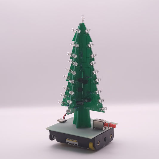 Electronic Christmas tree model on a white background