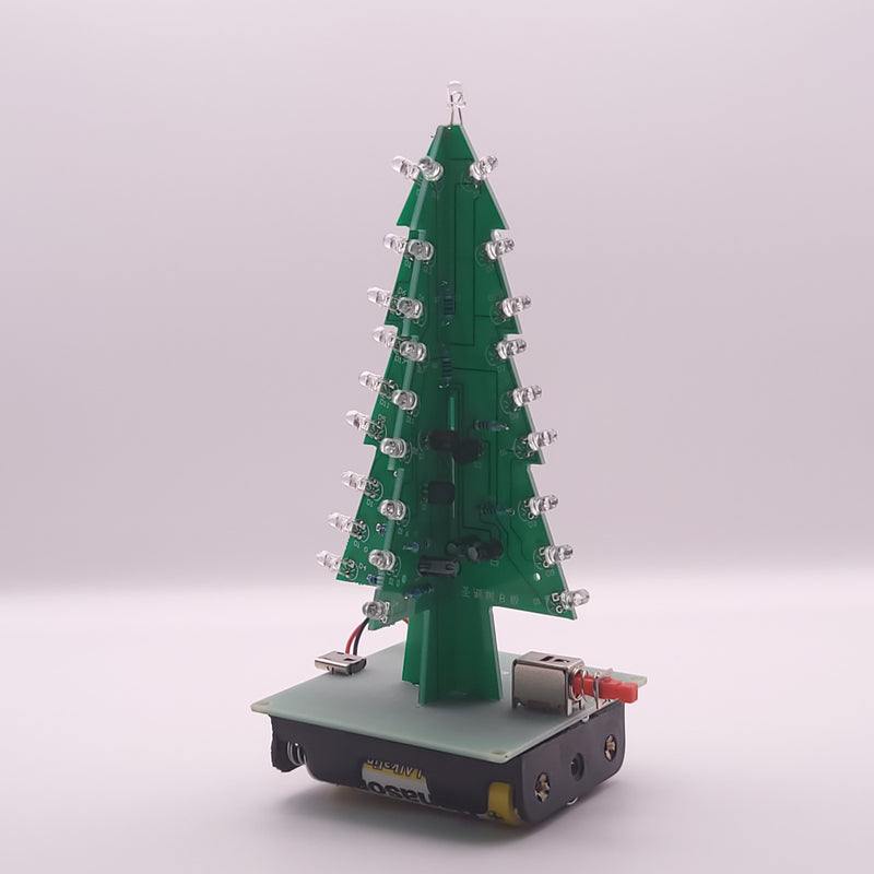 Electronic Christmas tree model on a white background