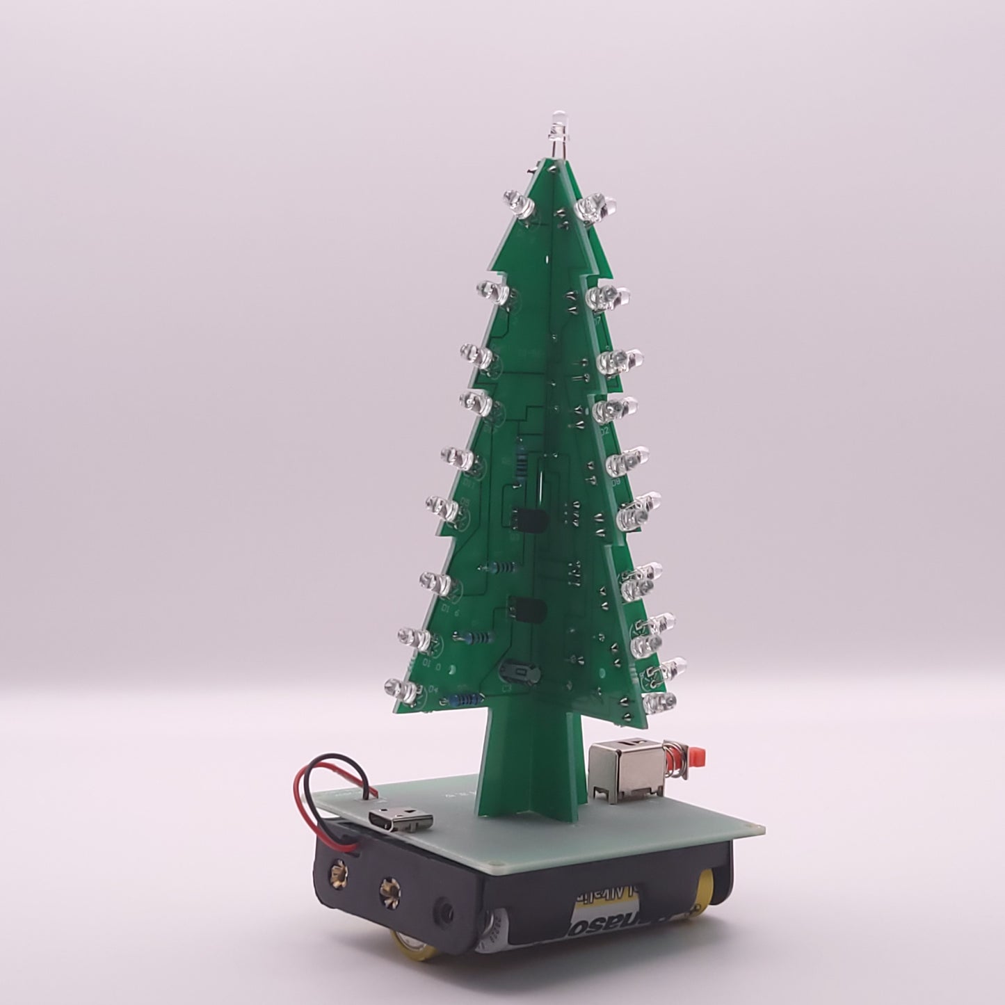 Electronic Christmas tree model on a white background