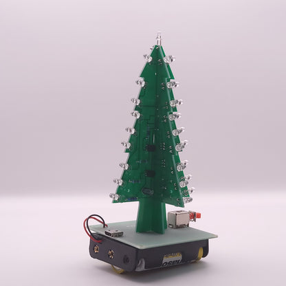 Electronic Christmas tree model on a white background