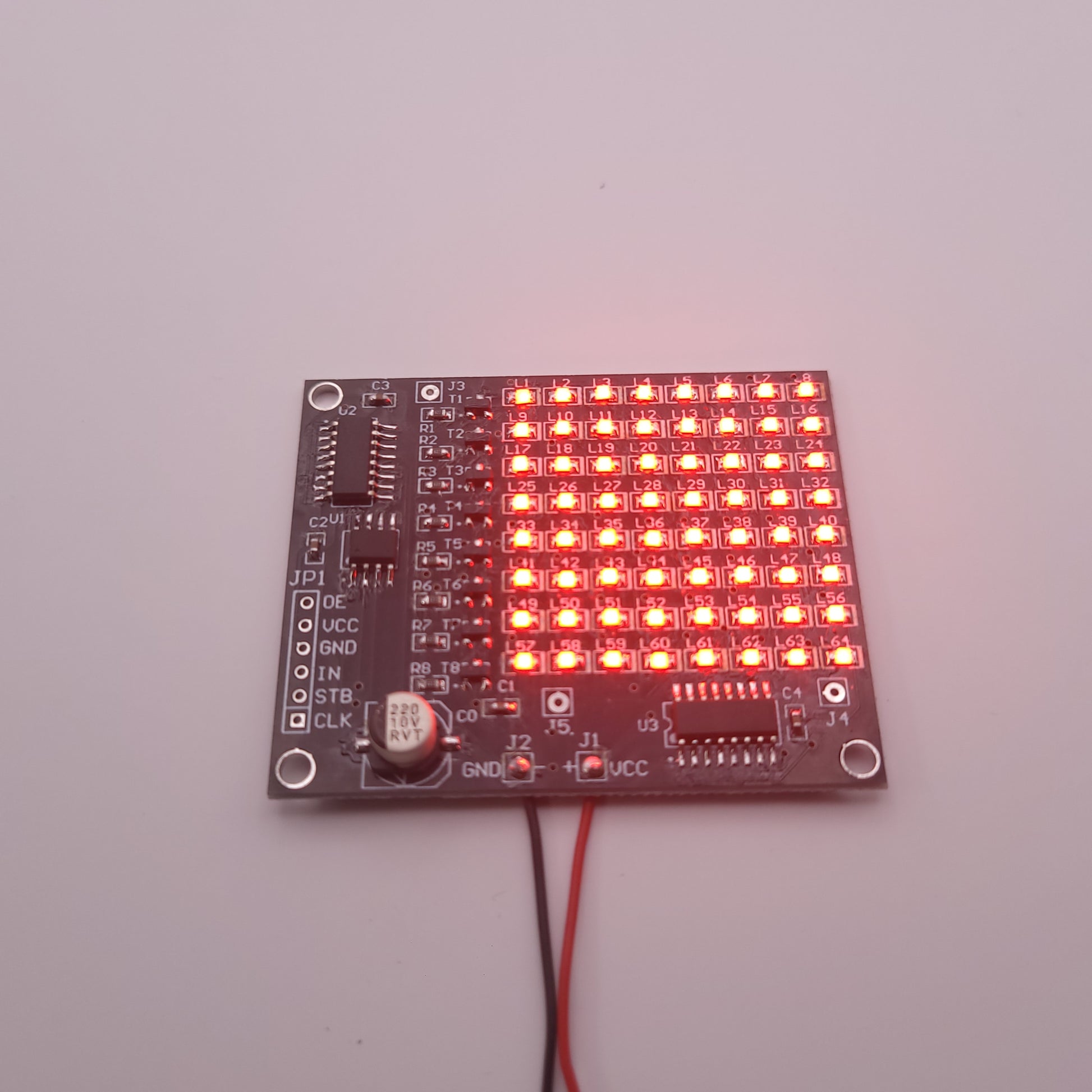 LED Soldering Kit On Grey Background with Test lights on