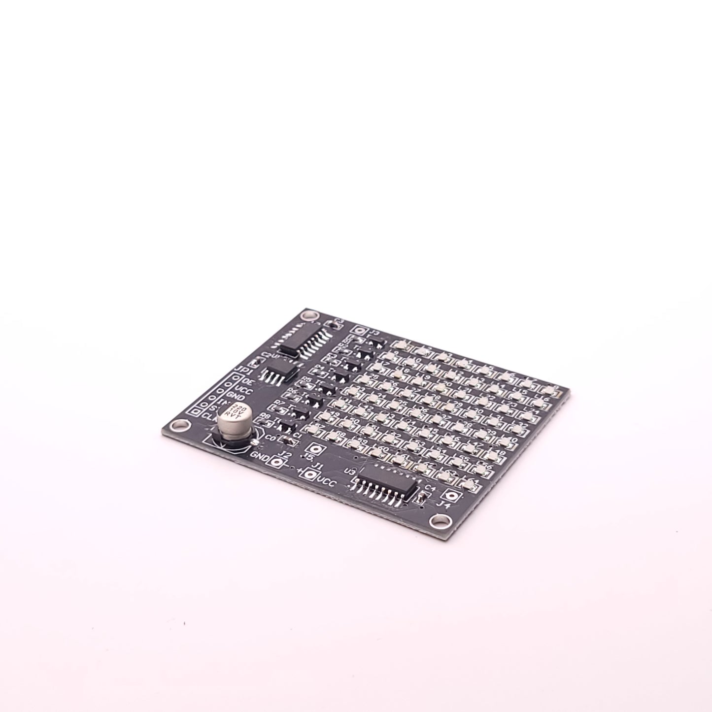 Electronic circuit board on a white background