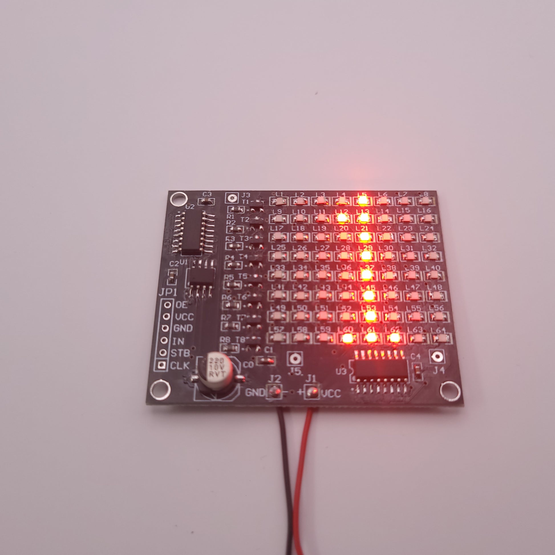LED Soldering Kit On Grey Background With 1